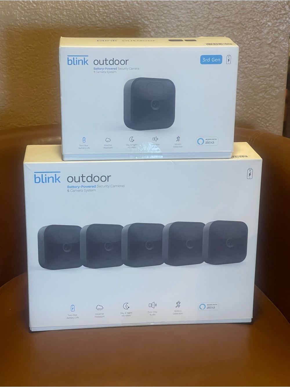 Blink Outdoor Security Camera Bundle - 6 Cameras Total-Black *NEW & SEALED*